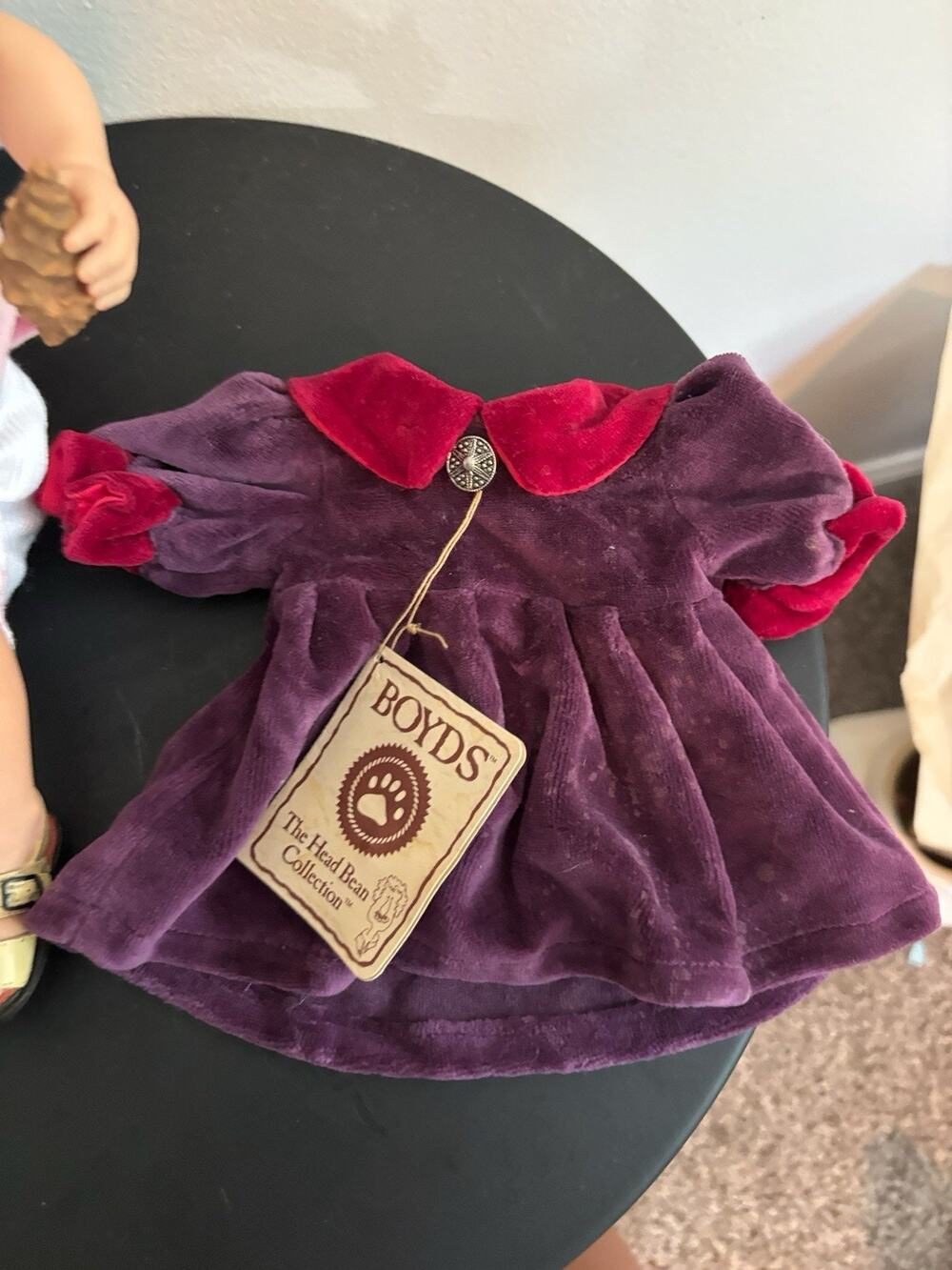Boyds Bears Head Bean Collection Bear Clothes Purple Dress Outfit With Tag